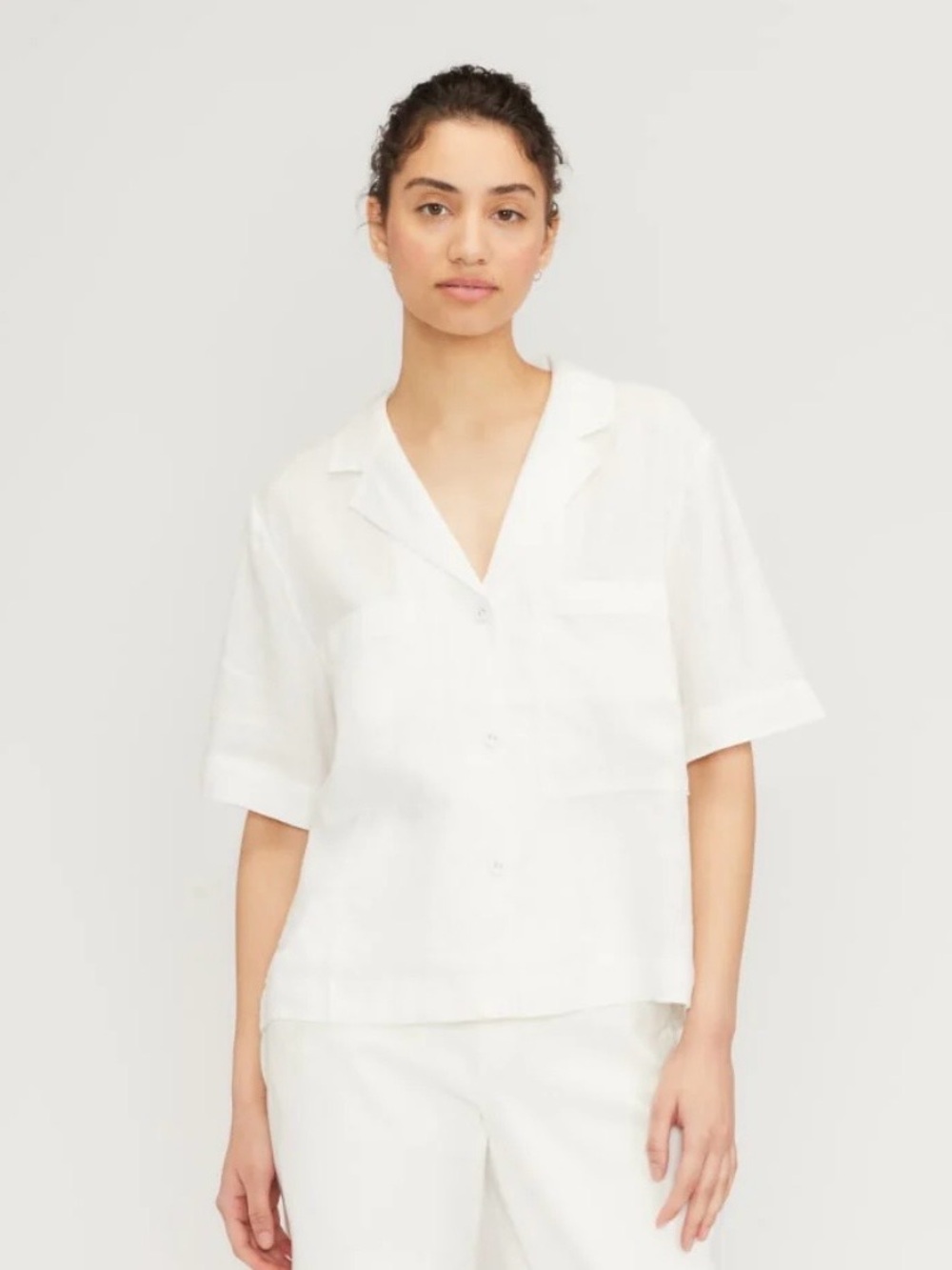 Everlane Linen Workwear short sleeve button down shirt size XL white - Picture 2 of 12